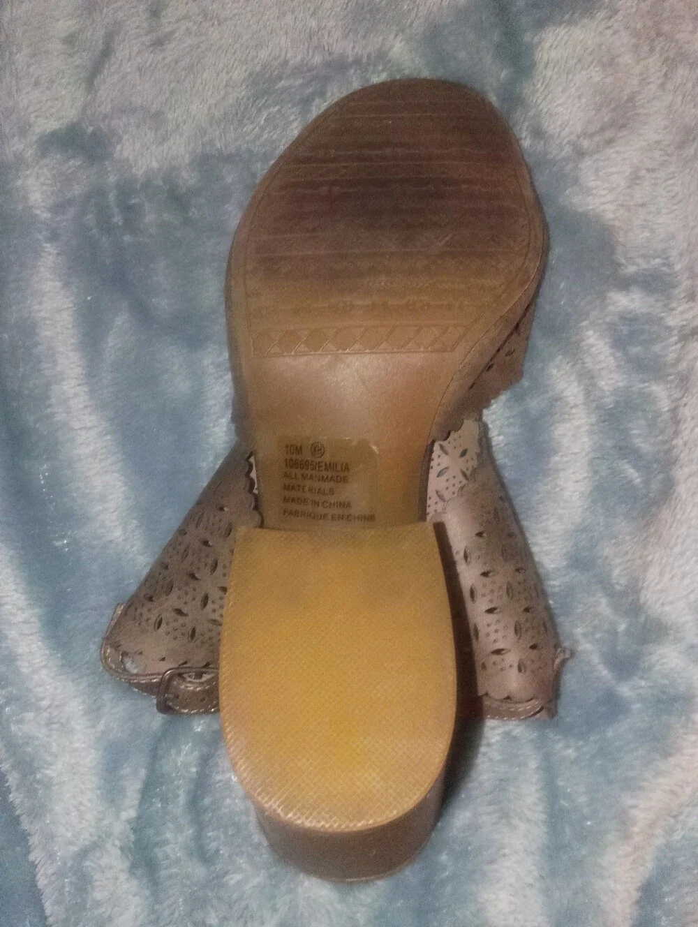 Maurices Brown Perforated Slingback Wedge Sandals